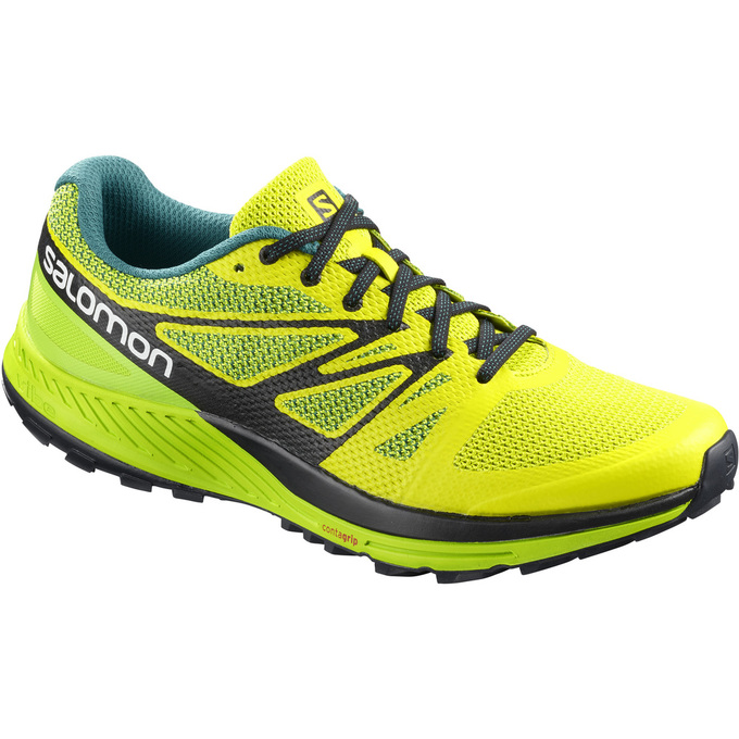 SALOMON UK SENSE ESE - Mens Trail Running Shoes Yellow/Green,WJIN85630